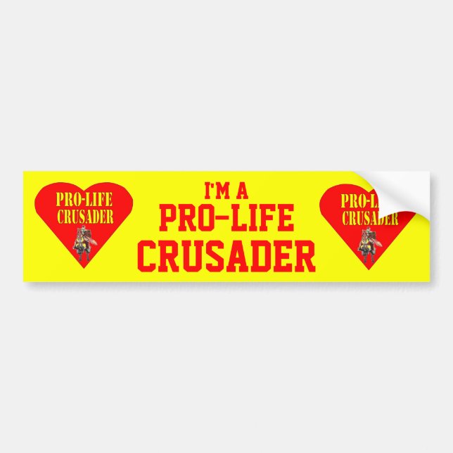 PRO LIFE CRUSADER BUMPER STICKER (Front)