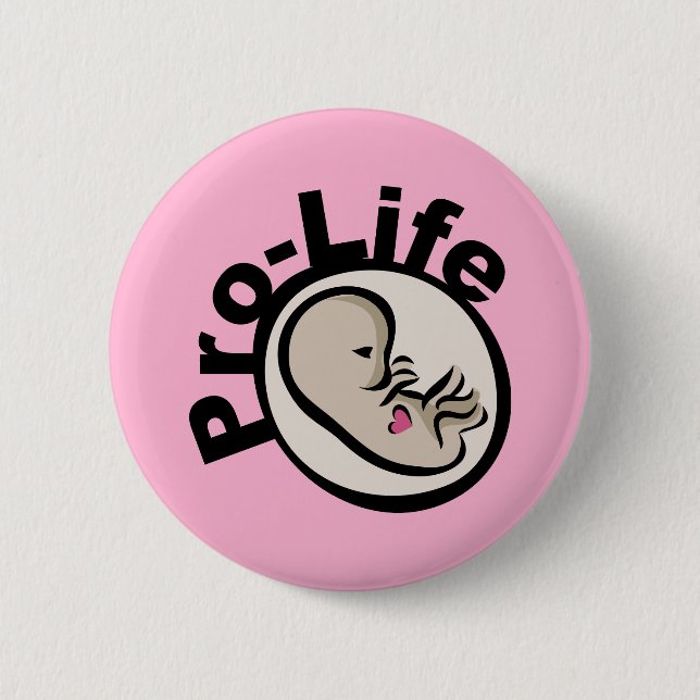 Pro-Life Fetus Design 2 Inch Round Button (Front)