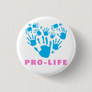 Pro-Life Handprint Heart – Value Life Awareness 1 Inch Round Button