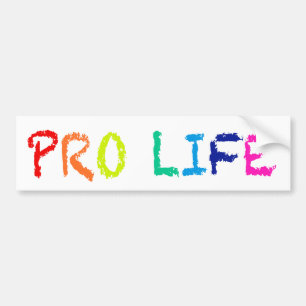 “PRO LIFE” (IN RAINBOW CRAYONS) BUMPER STICKER
