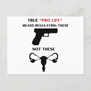 Pro Life Is Regulating Guns Word Art  Postcard