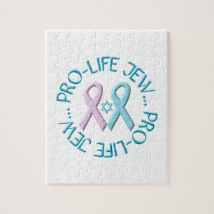 "Pro-Life Jew" w/Star of David & Ribbons Jigsaw Puzzle