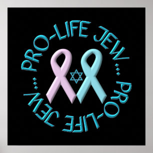"Pro-Life Jew" w/Star of David & Ribbons Poster