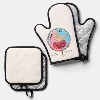 Pro-Life Oven Mitt and Pot Holders Oven Mitt & Pot Holder Set