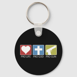 Pro Life, Pro God, Pro Gun Keychain