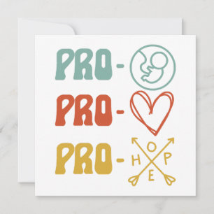 Pro-Life Pro-Love Pro-Hope Vintage  Invitation