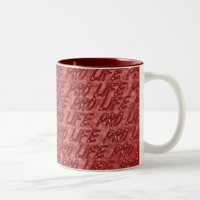 Pro Life Red Two-Tone Coffee Mug (Right)