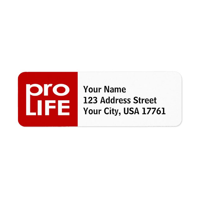 Pro Life Return Address Labels (Front)