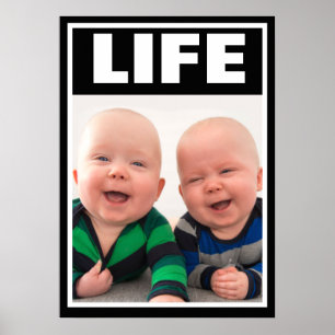 PRO-LIFE SMILING TWIN BABY BOYS POSTER