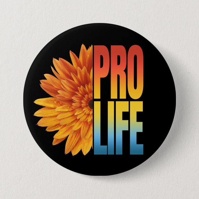 PRO LIFE SUNFLOWER 3 INCH ROUND BUTTON (Front)