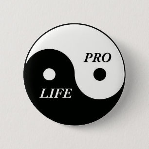 pro life Yin Yang 2 Inch Round Button
