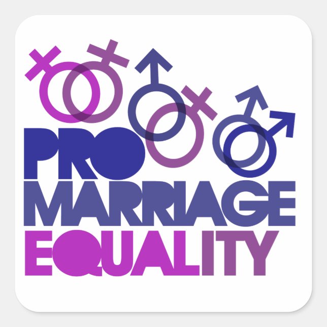 Pro marriage equality square sticker (Front)