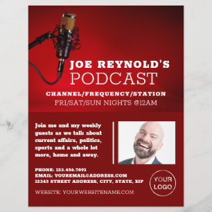 Pro Microphone, Podcaster, Podcast Advertising Flyer