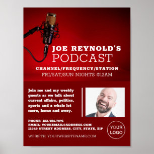 Pro Microphone, Podcaster, Podcast Advertising Poster