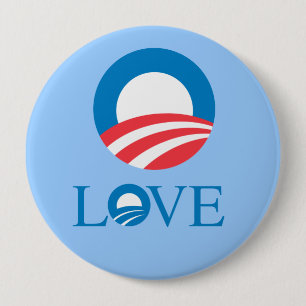 Pro-Obama - LOVE -- 4 Inch Round Button