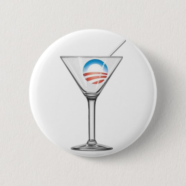 Pro-Obama Martini 2 Inch Round Button (Front)