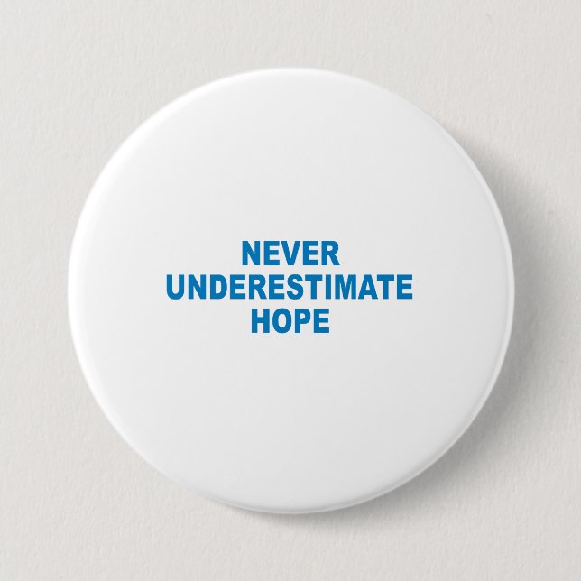 Pro-Obama - NEVER UNDERESTIMATE HOPE 3 Inch Round Button (Front)