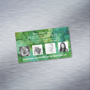 Pro Photographer with 4 Custom Sample Photos Magnetic Business Card