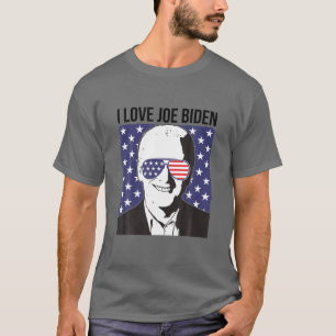 Pro President Joe Biden Usa Flag Sunglasses I Love T-Shirt