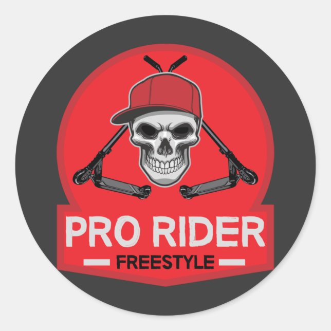 Pro Scooter Free Rider Tricks Classic Round Sticker (Front)