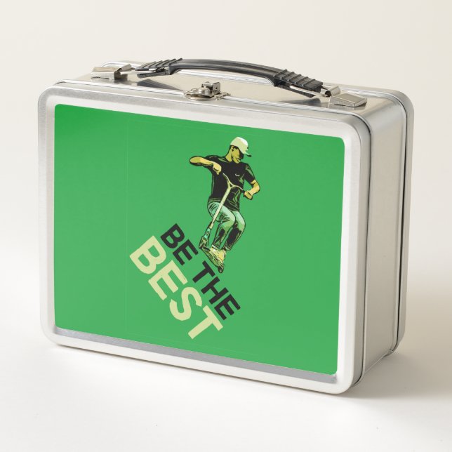 Pro Scooter Free Rider Tricks Glass Metal Lunch Box (Front)