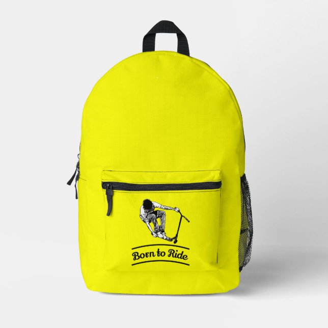 Pro Scooter Free Rider Tricks T-Shirt Printed Backpack (Front)