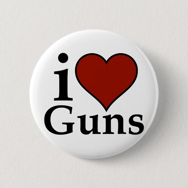Pro Second Amendment: I Heart Guns 2 Inch Round Button (Front)