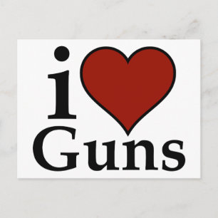 Pro Second Amendment: I Heart Guns Postcard