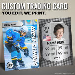 Pro Shield Hockey Trading Card Hockey Player Card<br><div class="desc">Unique Hockey Player Card with silver design will feature your athletes at their best! This modern sports player card is the perfect gift for a passionate hockey player and makes a great gift for the whole team, or hockey fans. All players, young and old, will love this trading card. Customize...</div>