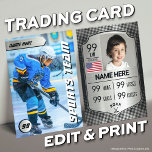 Pro Shield Hockey Trading Card Hockey Player Card<br><div class="desc">Unique Hockey Player Card with silver design will feature your athletes at their best! This modern sports player card is the perfect gift for a passionate hockey player and makes a great gift for the whole team, or hockey fans. All players, young and old, will love this trading card. Customize...</div>