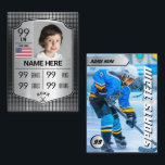 Pro Shield Hockey Trading Card Hockey Player Card<br><div class="desc">Unique Hockey Player Card with silver design will feature your athletes at their best! This modern sports player card is the perfect gift for a passionate hockey player and makes a great gift for the whole team, or hockey fans. All players, young and old, will love this trading card. Customize...</div>