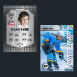 Pro Shield Hockey Trading Card Hockey Player Card<br><div class="desc">Unique Hockey Player Card with silver design will feature your athletes at their best! This modern sports player card is the perfect gift for a passionate hockey player and makes a great gift for the whole team, or hockey fans. All players, young and old, will love this trading card. Customize...</div>