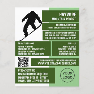 Pro Snowboarder, Ski/Snowboarding Lessons/Classes Flyer
