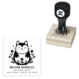 PRO Style Return Address Wooden Rubber  Rubber Stamp