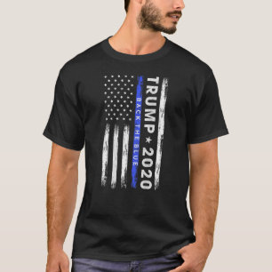 Pro Trump 2020 Back The Blue Thin Blue Line Americ T-Shirt