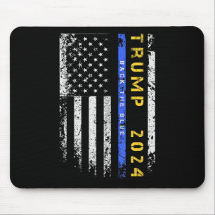 Pro Trump 47 2024 Back The Blue Thin Blue Line Ame Mouse Pad