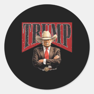 Pro Trump Cowboy Classic Round Sticker