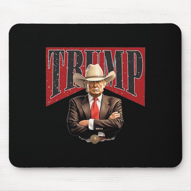 Pro Trump Cowboy  Mouse Pad (Front)