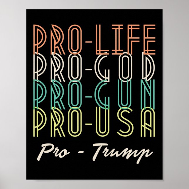Pro Trump Life God Guns Republican  Poster (Front)