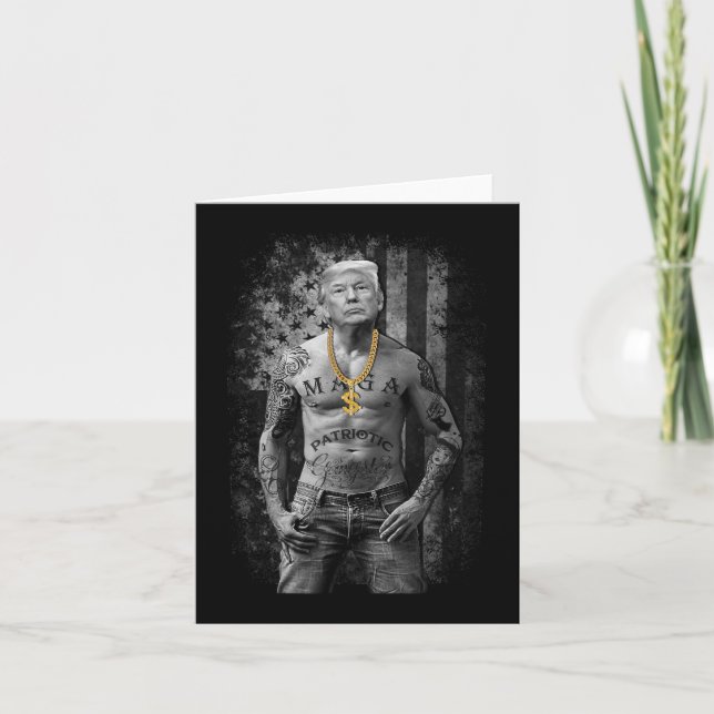 Pro Trump Patriotic Gangster - Anti-liberal Republ Card (Front)
