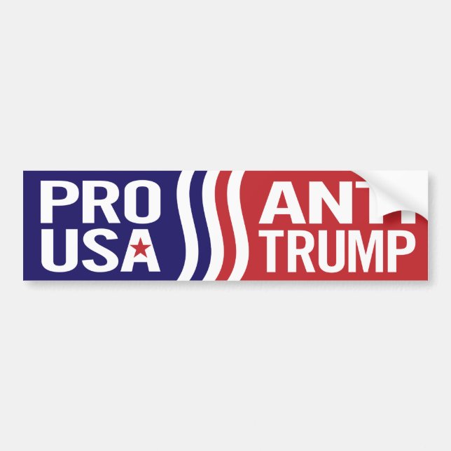 Pro USA / Anti Trump Patriotic Bumper Sticker (Front)