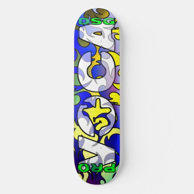 Pro Voca Design White Skatedeck Skateboard (Front)