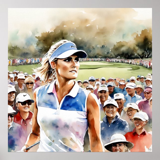 Pro Woman Golfer - Golf Art Print (Front)