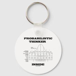 Probabilistic Thinker Inside (Bell Curve Humour) Keychain