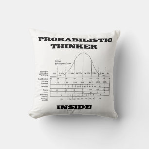 Probabilistic Thinker Inside Normal Distribution Throw Pillow