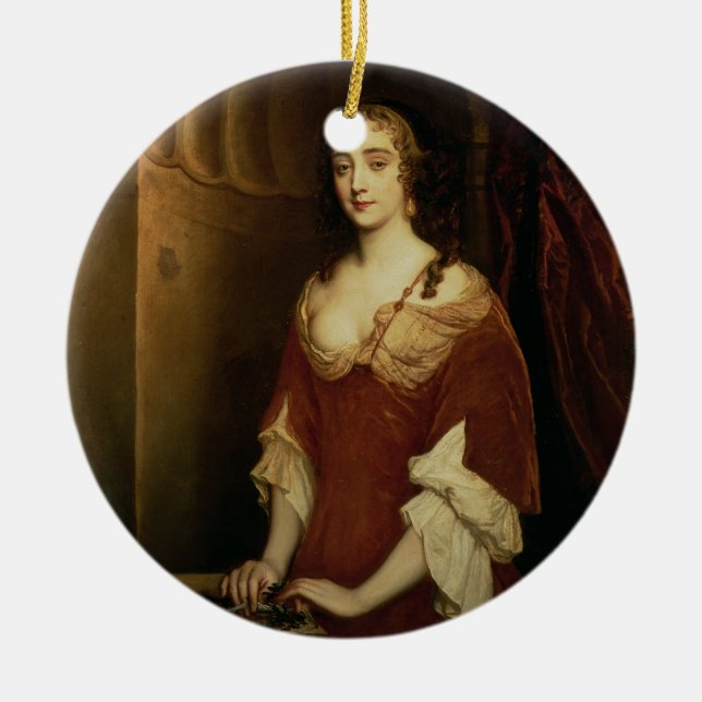 Probable portrait of Nell Gwynne (1650-87), mistre Ceramic Ornament (Front)
