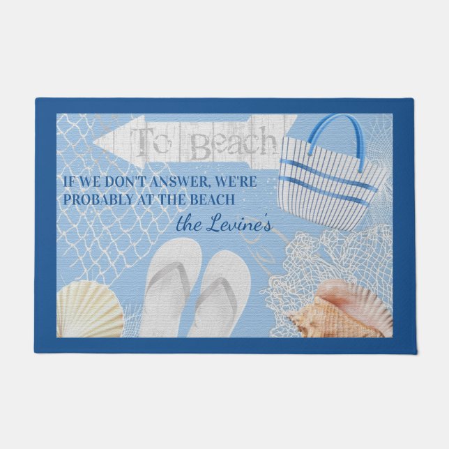Probably At The Beach - Summertime Personalized Doormat (Front)