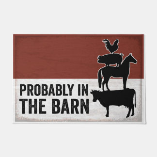 Probably In The Barn Rug, Farmhouse Animals Doormat