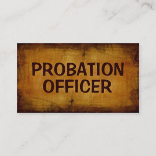 Probation Officer Antique Business Card