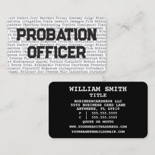 Probation Officer Legal Words Business Card
